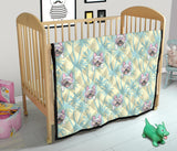 French Bulldog Hawaii Blackground Premium Quilt