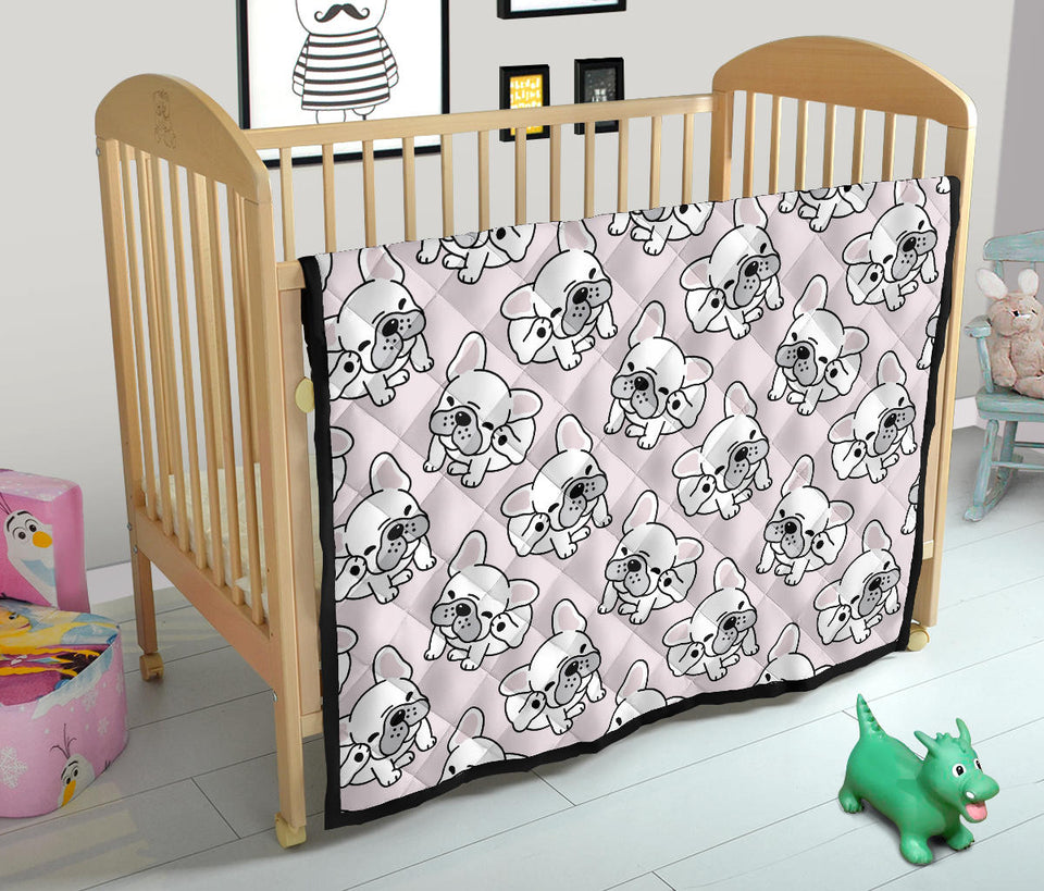 Cute French Bulldog Pattern Premium Quilt