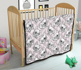 Cute French Bulldog Pattern Premium Quilt