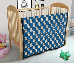 Golden Retriever Pattern Print Design 03 Premium Quilt