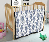 Seahorse Pattern Background Premium Quilt