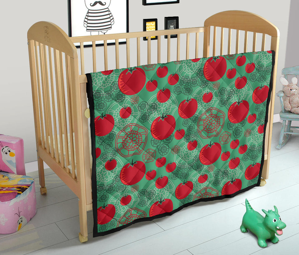 Tomato Design Pattern Premium Quilt