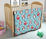 Cute Penguin Christmas  Design Pattern Premium Quilt