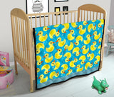 Duck Toy Pattern Print Design 04 Premium Quilt