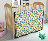 Chemistry Periodic Table Pattern Print Design 05 Premium Quilt