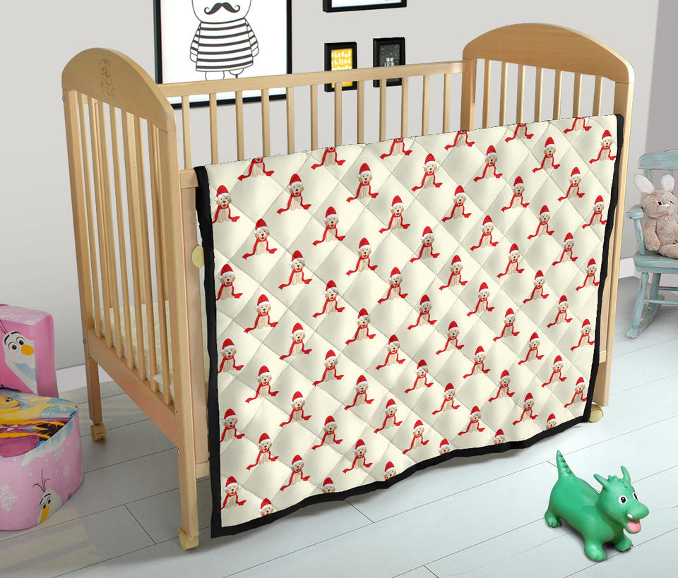 Golden Retriever Pattern Print Design 01 Premium Quilt
