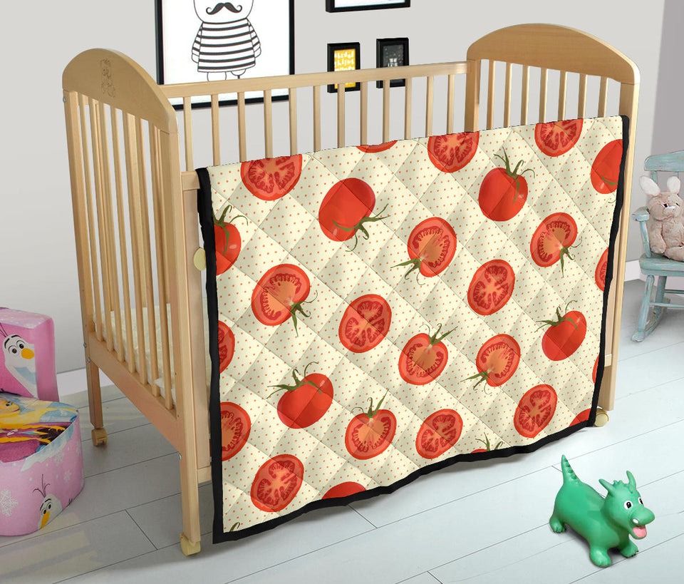 Tomato Dot Background Premium Quilt