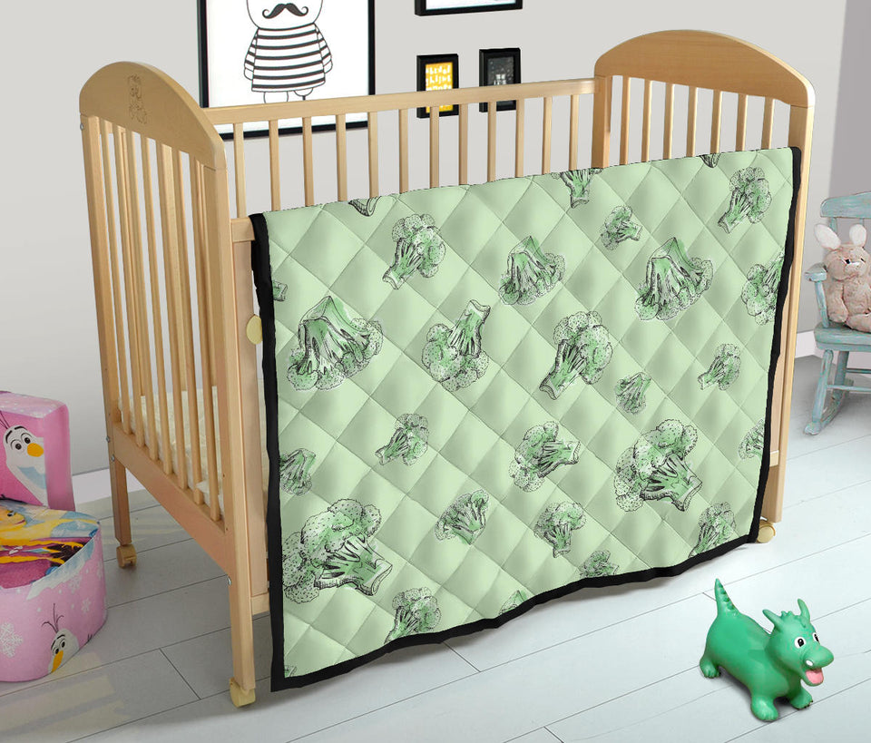 Broccoli Sketch Pattern Premium Quilt