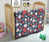 Dragon Fruits Dark Blue Background Premium Quilt