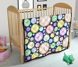 Colorful Clock Background Premium Quilt