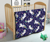 Hand Drawn Cute Unicorn Star Planet Premium Quilt