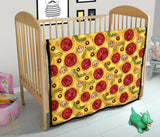 Pizza Texture Pattern Premium Quilt