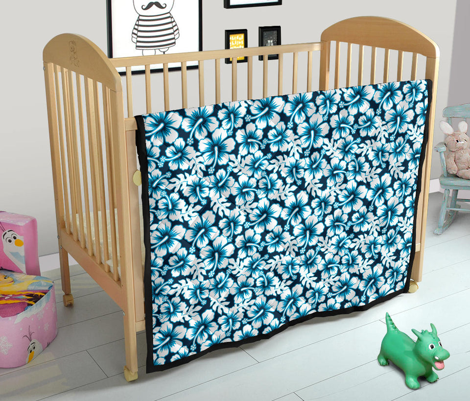 Hibiscus Pattern Print Design 04 Premium Quilt