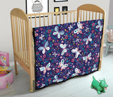 Colorful Butterfly Flower Pattern.Eps Premium Quilt