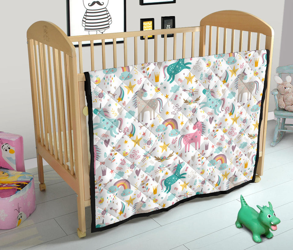 Colorful Unicorn Pattern Premium Quilt