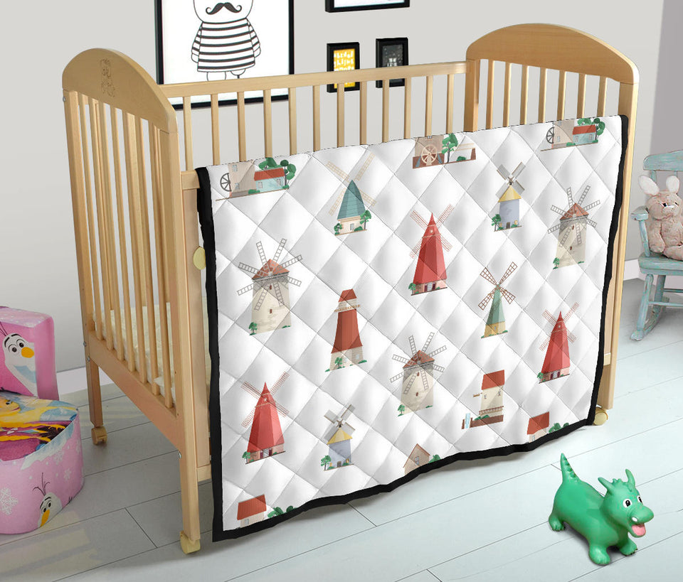 Windmill Design Pattern Premium Quilt