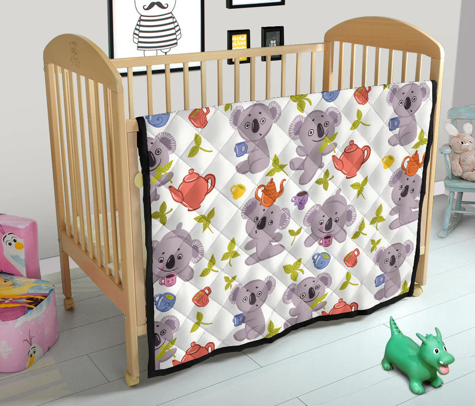 Cute Koalas Teapots Tea Premium Quilt