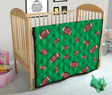 American Football Ball Field Background Premium Quilt