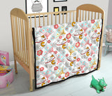 Maneki Neko Lucky Cat Fan Sakura Premium Quilt