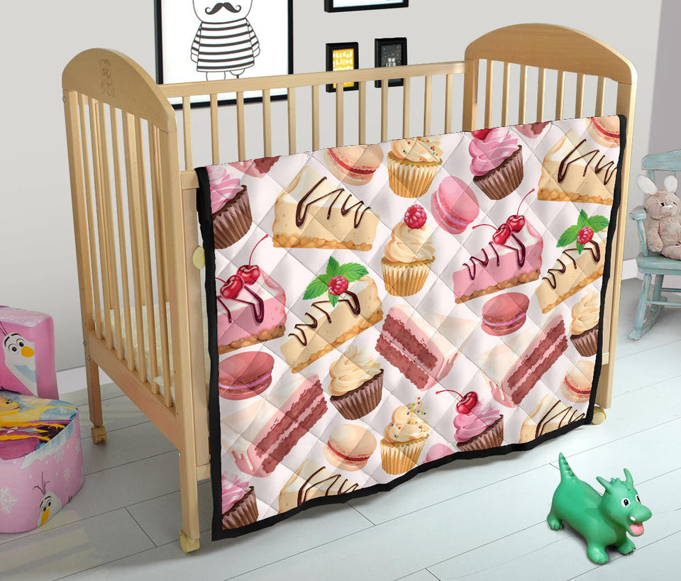 Cake Cupcake Sweets Pattern Premium Quilt