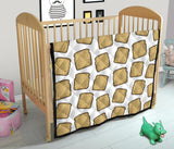 Bread Toast Pattern Print Design 03 Premium Quilt