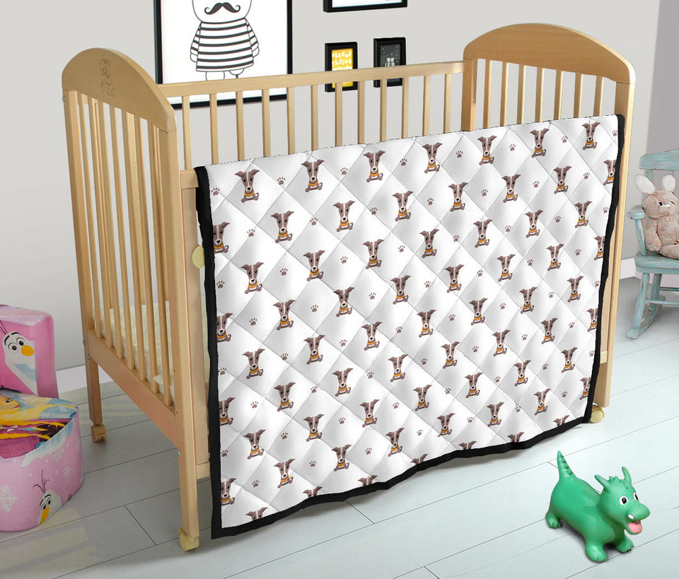 Greyhound Pattern Print Design 05 Premium Quilt