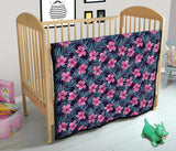 Hibiscus Pattern Print Design 05 Premium Quilt
