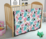 Toucan Tropical Flower Leave Pattern Premium Quilt.Jpg