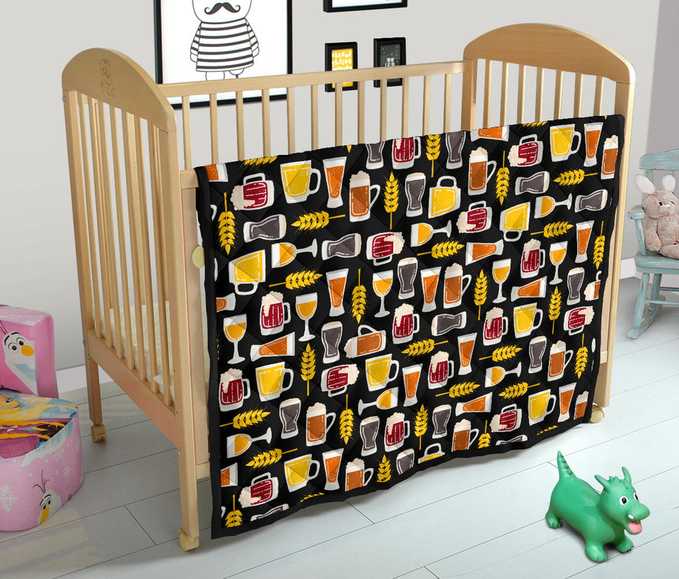 Beer Type Pattern Premium Quilt
