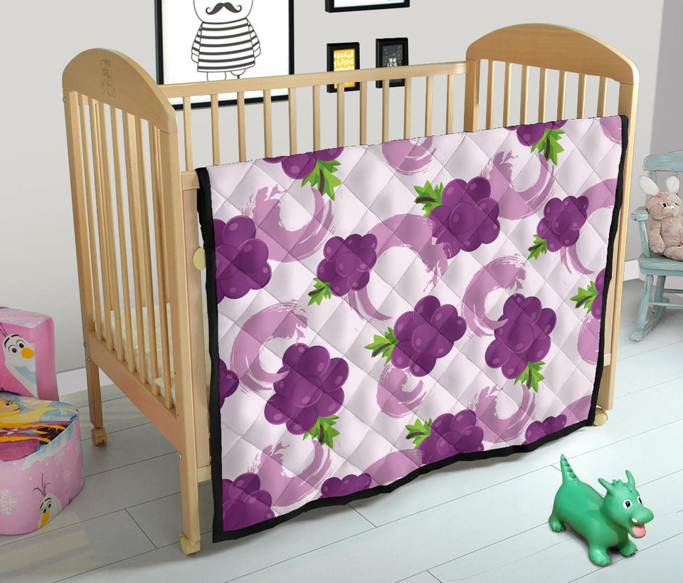 Cute Grape Pattern Premium Quilt