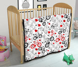 Bicycle Pattern Print Design 04 Premium Quilt