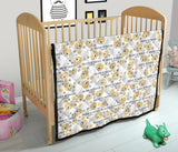 Golden Retriever Pattern Print Design 04 Premium Quilt