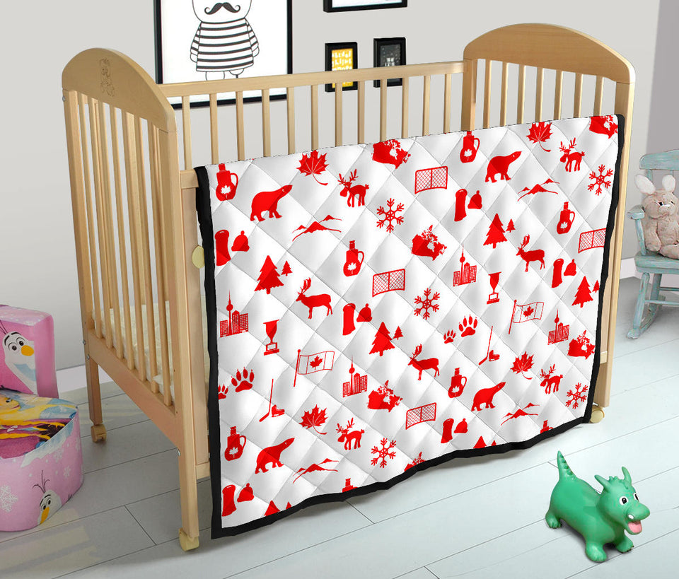 Canada Pattern Print Design 04 Premium Quilt