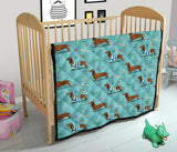 Dachshund Decorative Background Premium Quilt