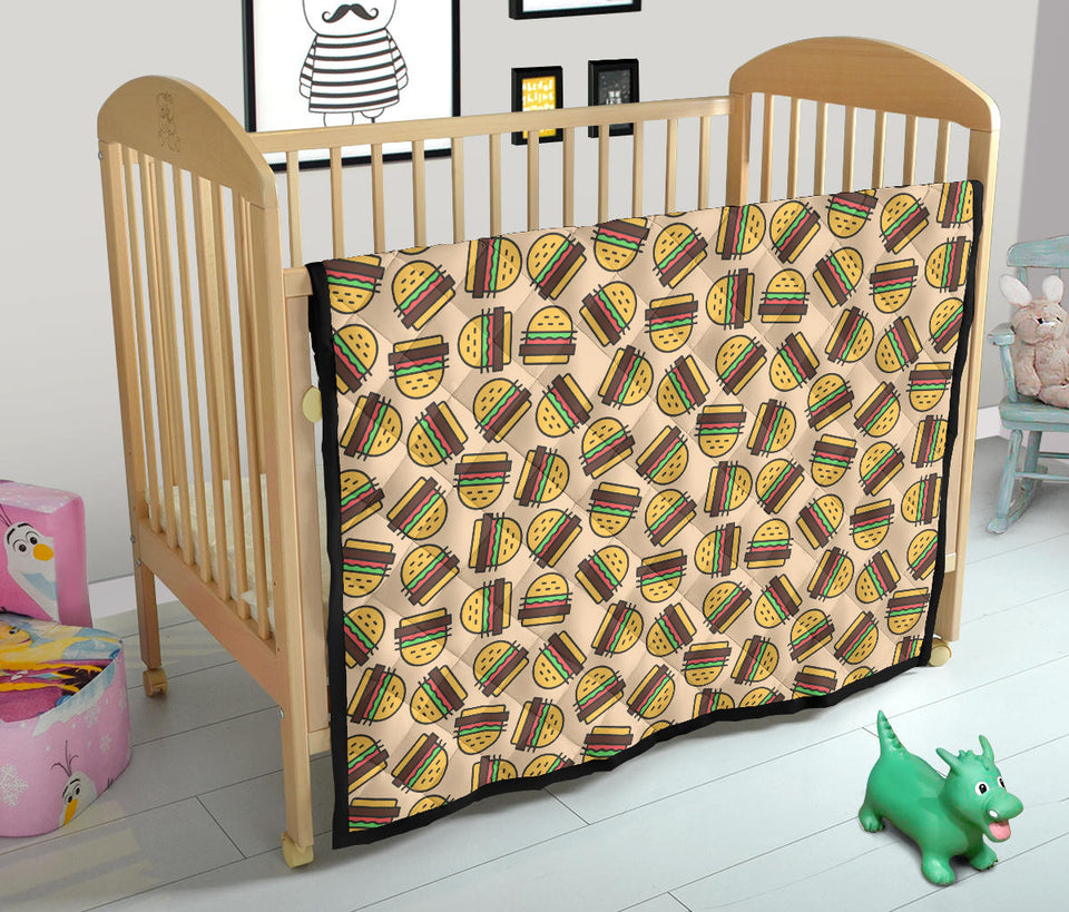 Hamburger Pattern Print Design 01 Premium Quilt