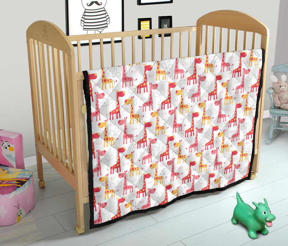 Giraffe Pattern Print Design 03 Premium Quilt