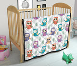 Cute Owl Pattern Premium Quilt