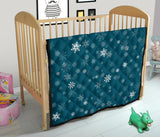 Snowflake Pattern Dark Background Premium Quilt
