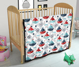 Cute Color Paper Sailboat Pattern Premium Quilt
