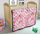 Pink Flamingos Pattern Background Premium Quilt
