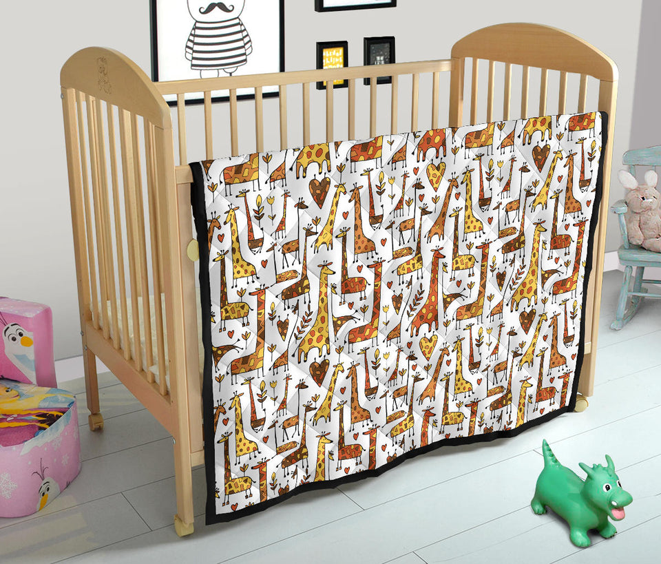 Giraffe Pattern Print Design 04 Premium Quilt