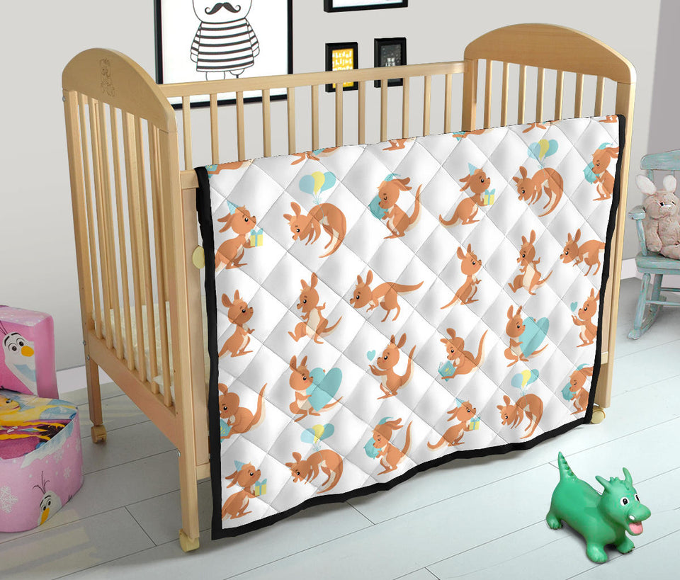 Cute Kangaroo Pattern Premium Quilt