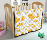 French Fries White Paper Box Pattern Premium Quilt