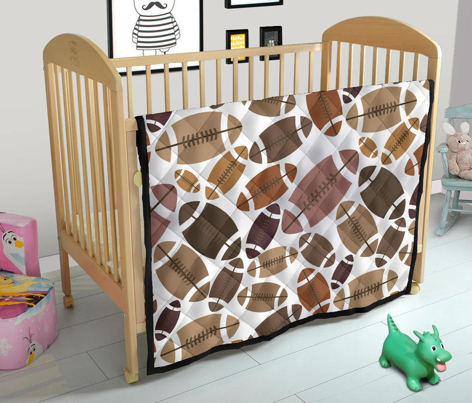 American Football Ball Pattern Premium Quilt