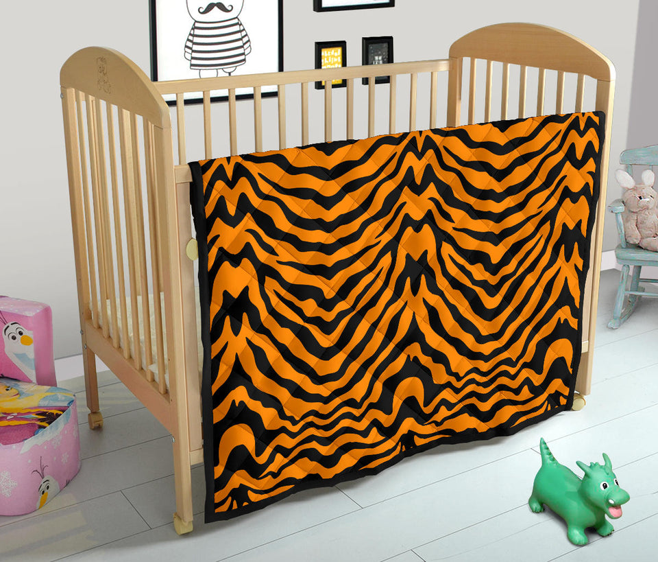 Bengal Tigers Skin Print Pattern Premium Quilt