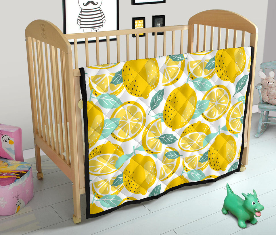 Lemon Design Pattern Premium Quilt