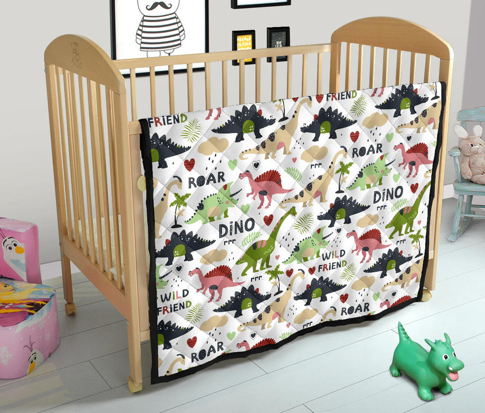 Cute Dinosaurs Pattern Premium Quilt