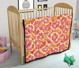 Tropical Grapefruit Pattern Premium Quilt