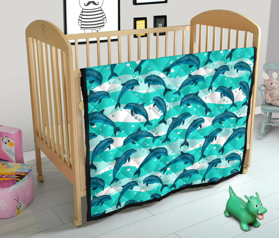Dolphin Sea Pattern Premium Quilt