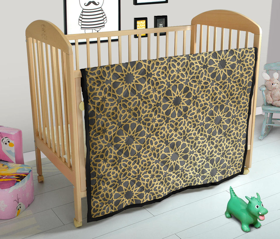 Arabic Star Gold Pattern Premium Quilt
